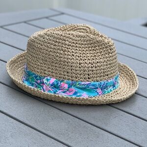 Lilly Pulitzer Poolside Hat Blue Ibiza pink blue